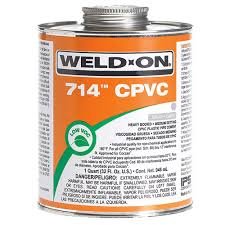 PEGAMENTO PARA CPVC TUBERIA HASTA 12" CED 80 No. 714  WELD ON 1/2 LTO